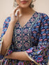 Women Floral Printed Keyhole Neck Flared Sleeves Anarkali Kurta