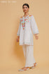 Kashmiri Aari Work Cotton Short Kurta – White