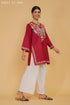 Kashmiri Aari Work Cotton Short Kurta – Maroon