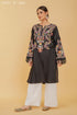 Kashmiri Aari Work Cotton Long Kurta – Black