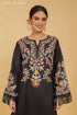 Kashmiri Aari Work Cotton Long Kurta – Black