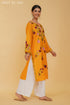 Kashirmir Aari Work Long Kurta - Mustard