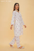 Chikankari Kurta Set In cotton - White