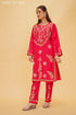 Chikankari Kurta Set In Muslin - Pink