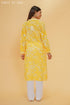 Mul Cotton Chikankari Long Kurta in Yellow