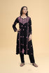 Gargi in Saba Chikankari Long Kurta in Rayon Cotton - Black