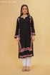 Taniya in Rayaon Chikankari Kurta in Black Pink Hand Embroidery