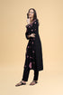 Gargi in Saba Chikankari Long Kurta in Rayon Cotton - Black