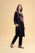 Saba Chikankari Long Kurta in Rayon Cotton - Black