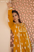 Cotton Chikankari Flared Kurta in Mustard Yellow
