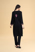 Saba Chikankari Long Kurta in Rayon Cotton - Black