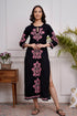 Saba Chikankari Long Kurti in Cotton - Black