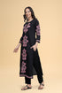 Saba Chikankari Long Kurti in Cotton - Black