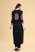 Saba Chikankari Long Kurti in Cotton - Black
