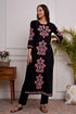 Saba Chikankari Long Kurti in Cotton - Black