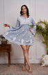 Saba Chikankari Dress in Mul cotton -Blue