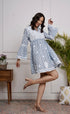 Saba Chikankari Dress in Mul cotton -Blue