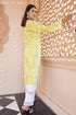 Mul Cotton Chikankari Long Kurta in Green