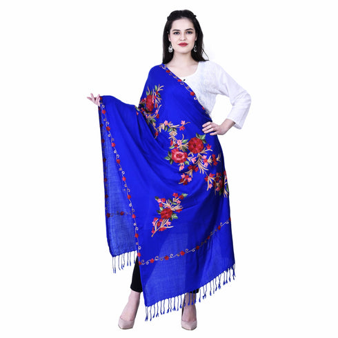 Women's Aari Embroidered Wool Stole