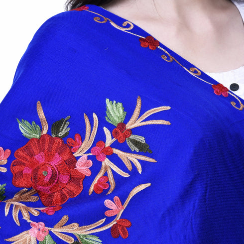 Women's Aari Embroidered Wool Stole