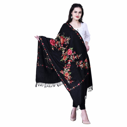 Women's Aari Embroidered Wool Stole