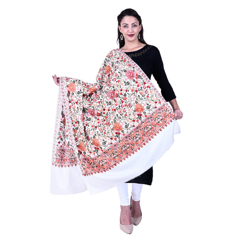 Women's Aari Embroidered Wool Shawl