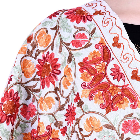 Women's Aari Embroidery Wool Stole