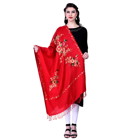 Women's Aari Embroidered Wool Stole