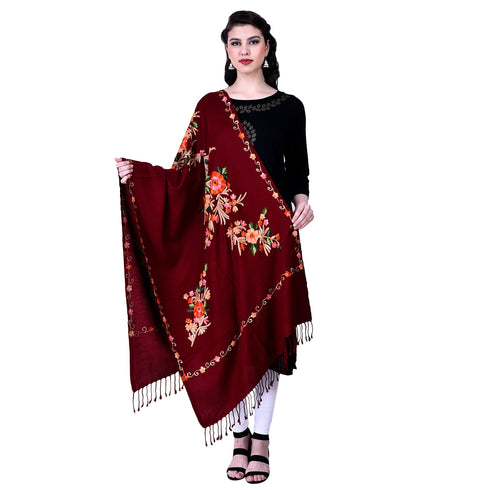 Women's Aari Embroidered Wool Stole