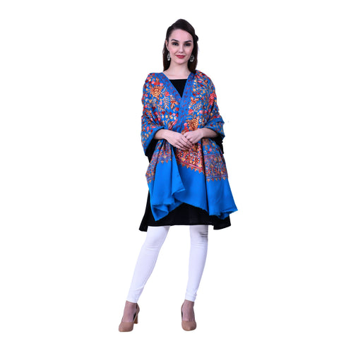 Women's Aari Embroidered Wool Shawl