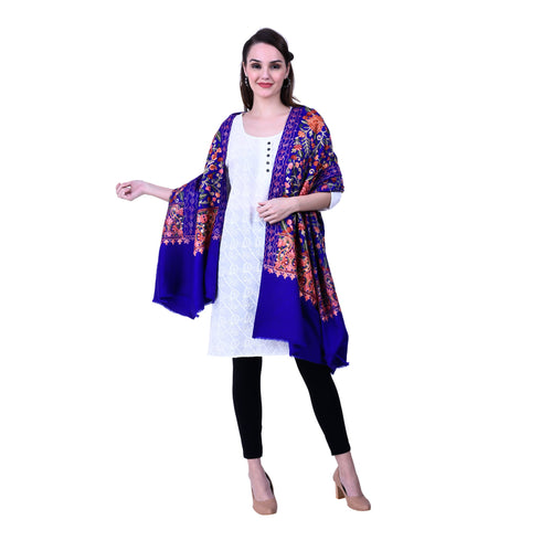 Women's Aari Embroidered Wool Shawl