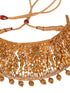 GoldPlated Green AD Embellished Shri Lakshmi Temple Choker Jewellery Set