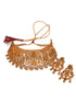 GoldPlated Green AD Embellished Shri Lakshmi Temple Choker Jewellery Set