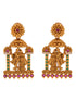 GoldPlated Green AD Studded Radha Krishna Temple Jewellery Set
