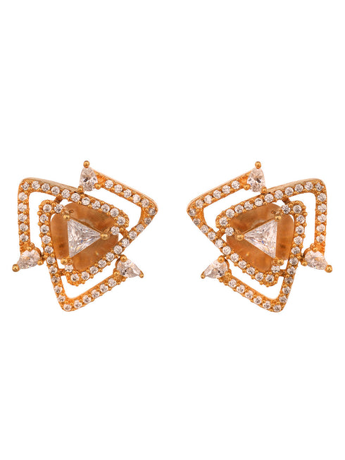 Women GoldToned Star Shaped Studs Earrings
