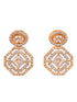 GoldPlated & White AD Studded Contemporary Drop Earrings