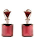 SilverPlated Maroon Faux Glass Studded Geometric Drop Earrings