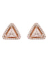 Rose Gold Plated White AD Studded Triangular Studs Earrings