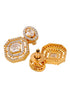 GoldPlated & White AD Studded Contemporary Drop Earrings