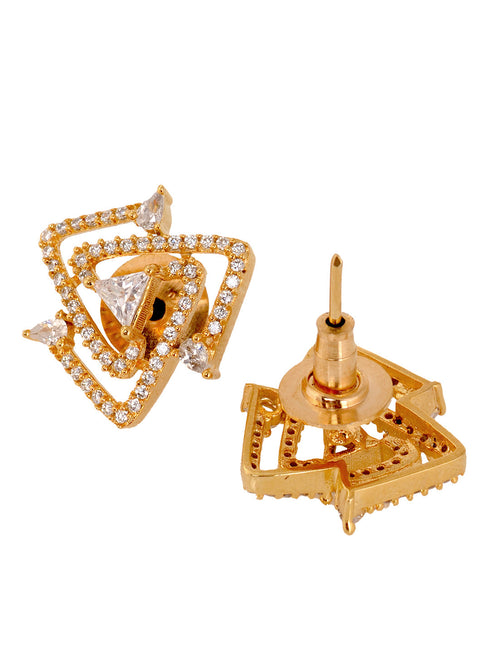 Women GoldToned Star Shaped Studs Earrings
