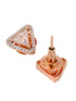 Rose Gold Plated White AD Studded Triangular Studs Earrings