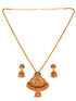 Gold Plated Green AD Embellished Pendant Temple Jewellery Set