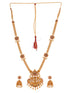 Saraf RS Gold Plated ADStudded Temple Lakshmi Long Haram Jewellery set
