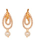 Gold Toned Pearl Studded Minimal Locket Jewellery Set