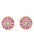 Women Pink & White Gold Plated AD & Pearl Studded Jewellery Set