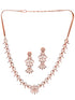 Rose GoldPlated White AD Studded Jewellery Set
