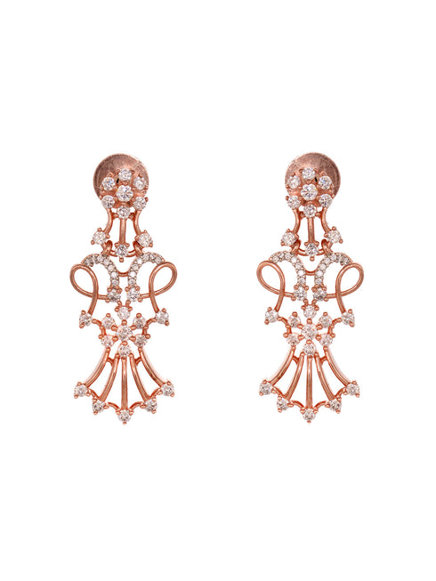 Rose GoldPlated White AD Studded Jewellery Set