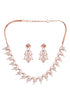 Rose GoldPlated White AD Studded Jewellery Set