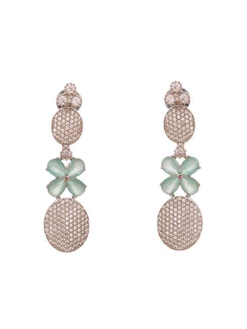 GoldPlated Lime green AD Studded Statement Jewellery Set