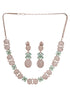 GoldPlated Lime green AD Studded Statement Jewellery Set